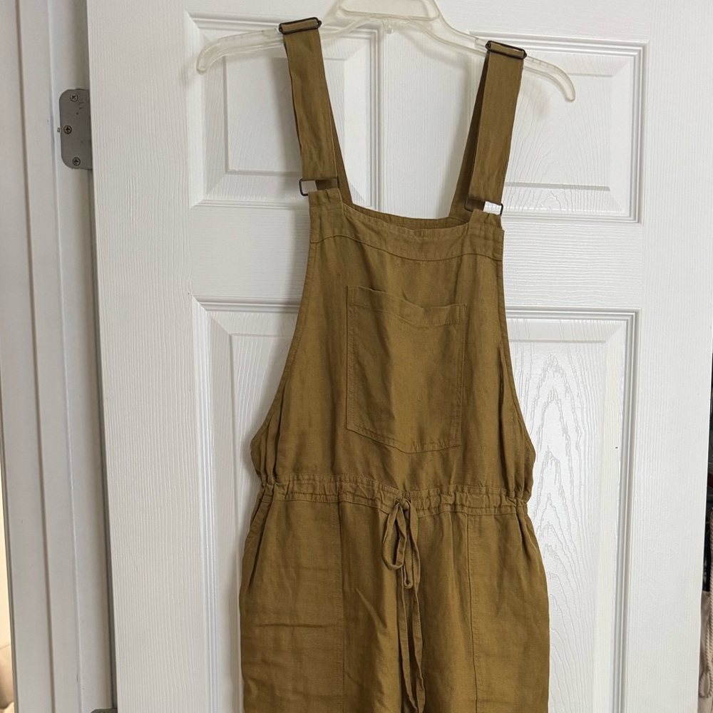 Green NotPerfect Linen Overalls